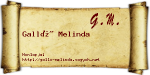 Galló Melinda névjegykártya